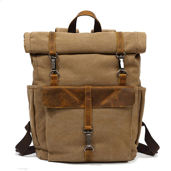 Mochila Retro de Lona para Hombre - Bolsa de Viaje Resistente y Versátil - Image 3