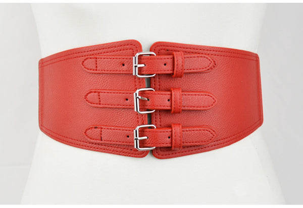Cinturón Decorativo Elástico de Cuero para Chaqueta Acolchada Mujer