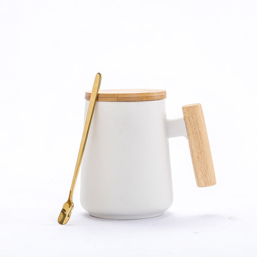 Taza de Oficina Retro Cerámica Negro y Blanco con Tapa - Image 21