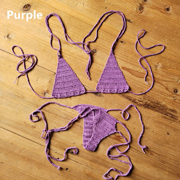 Traje de Baño Tejido a Mano - Bikini Artesanal Exclusivo