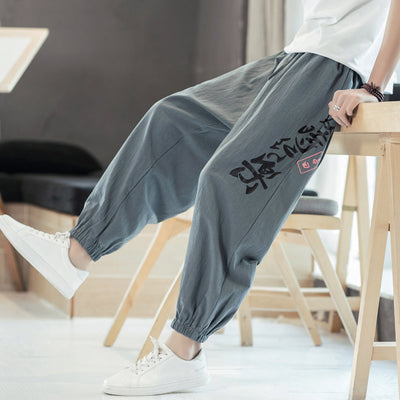 Pantalones Harem Deportivos Coreanos Anchos y Cómodos para Hombre - Image 7