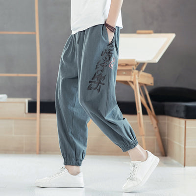 Pantalones Harem Deportivos Coreanos Anchos y Cómodos para Hombre - Image 4