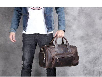 Bolsa de Viaje Cuero Vintage Retro - Equipaje de Mano Unisex Europeo - Image 8