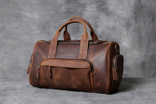 Bolsa de Viaje Cuero Vintage Retro - Equipaje de Mano Unisex Europeo