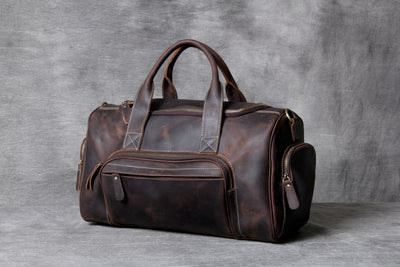 Bolsa de Viaje Cuero Vintage Retro - Equipaje de Mano Unisex Europeo - Image 2