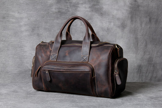 Bolsa de Viaje Cuero Vintage Retro - Equipaje de Mano Unisex Europeo - Image 2