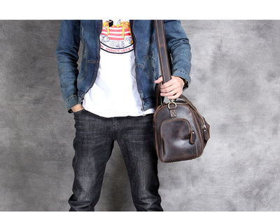 Bolsa de Viaje Cuero Vintage Retro - Equipaje de Mano Unisex Europeo - Image 4