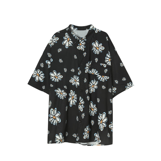 Camiseta Suelta Margarita para Parejas - Diseño Coreano Unisex