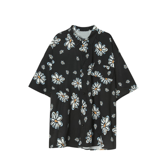 Camiseta Suelta Margarita para Parejas - Diseño Coreano Unisex