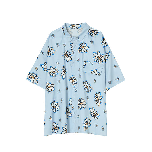 Camiseta Suelta Margarita para Parejas - Diseño Coreano Unisex - Image 2