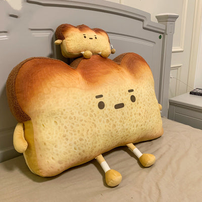 Almohada de Pan Emocional Adorable, Cojín de Sofá Tostada de Dibujos Animados - Image 7