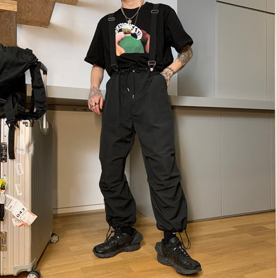 Pantalones Deportivos Hombre Cintura Ajustable Corte Recto Negro Estilo Casual - Image 5
