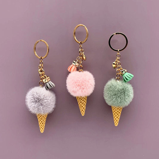 Llavero Peluche Helado Adorable - Colgante Cartoon para Bolso y Coche