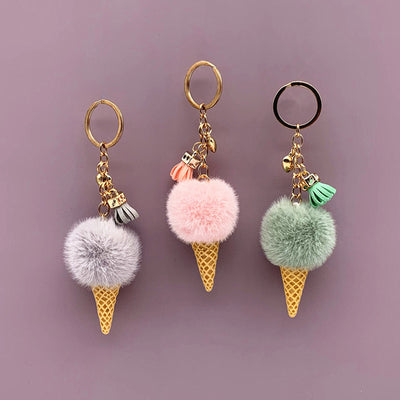 Llavero Peluche Helado Adorable - Colgante Cartoon para Bolso y Coche