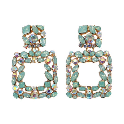 Aretes de Diamante de Cristal Multicolor con Borlas Retro Exagerados - Image 10
