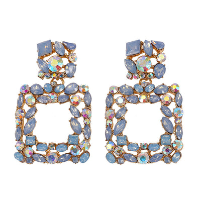 Aretes de Diamante de Cristal Multicolor con Borlas Retro Exagerados - Image 9