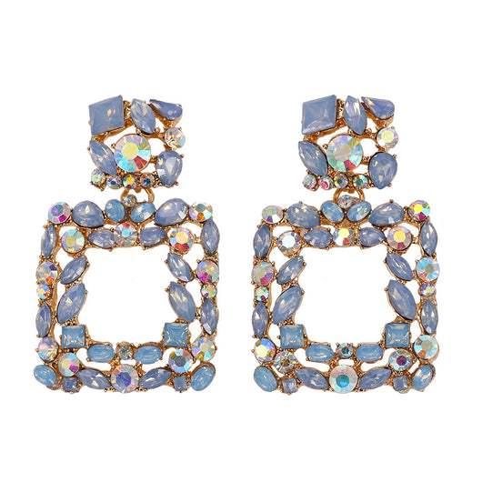 Aretes de Diamante de Cristal Multicolor con Borlas Retro Exagerados - Image 9
