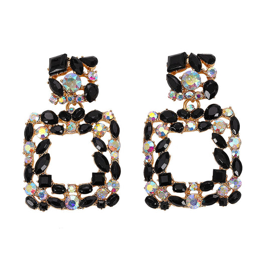 Aretes de Diamante de Cristal Multicolor con Borlas Retro Exagerados - Image 12