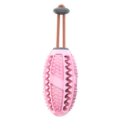 Brown textured pet chew toy with a rope and grey suction cup, designed for food leakage and dental cleaning. - Image 12