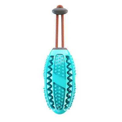 Brown textured pet chew toy with a rope and grey suction cup, designed for food leakage and dental cleaning. - Image 11