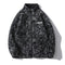 Chaqueta de Lana Reversible con Estampado Cebra - Diseño Urbano Holgado para Hombre