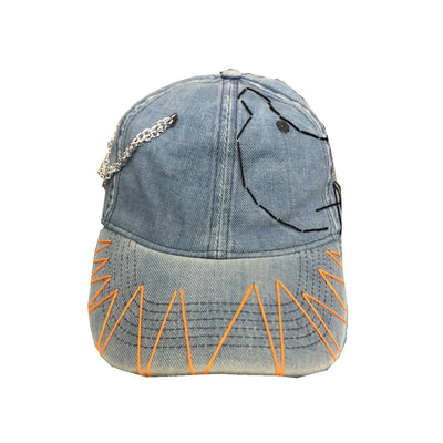 Gorra Denim Lavada con Parche Personalizado Diseño Calavera y Diente - Image 7