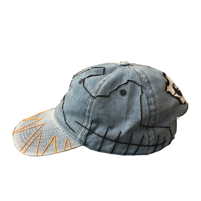Gorra Denim Lavada con Parche Personalizado Diseño Calavera y Diente - Image 3