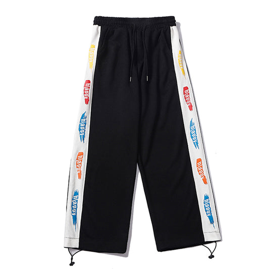 Pantalones Estampados con Cintura Ajustable - Corte Recto Unisex