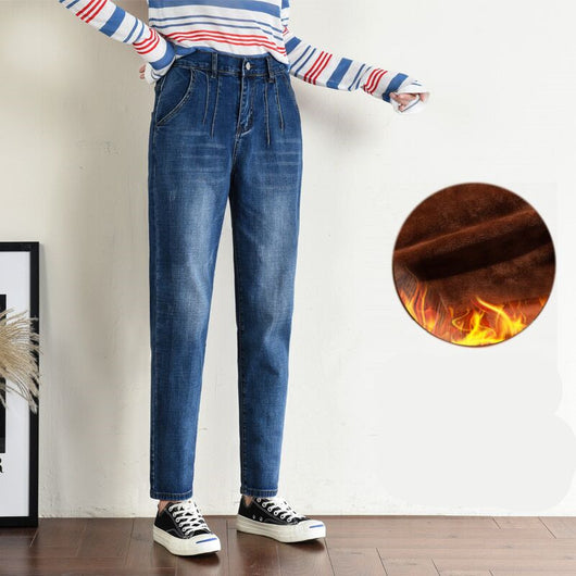 Pantalones Vaqueros Talla Grande Cintura Alta Corte Relajado Mujer - Image 13