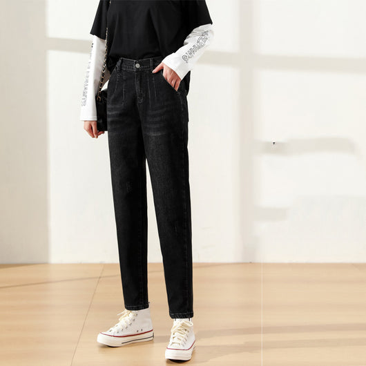 Pantalones Vaqueros Talla Grande Cintura Alta Corte Relajado Mujer - Image 15