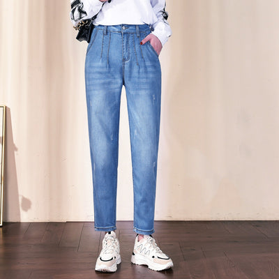 Pantalones Vaqueros Talla Grande Cintura Alta Corte Relajado Mujer - Image 4