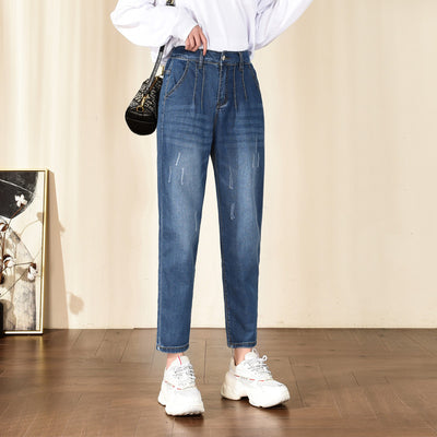 Pantalones Vaqueros Talla Grande Cintura Alta Corte Relajado Mujer - Image 3