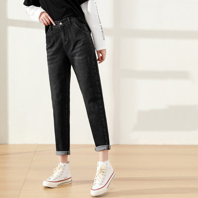 Pantalones Vaqueros Talla Grande Cintura Alta Corte Relajado Mujer - Image 7