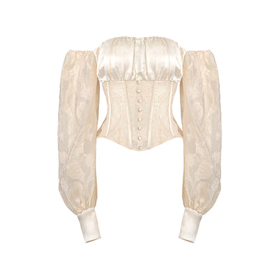 Blusa Jacquard Asimétrica Xiaoli Qimeng - Diseño Francés Minimalista Manga Larga Primavera - Image 3
