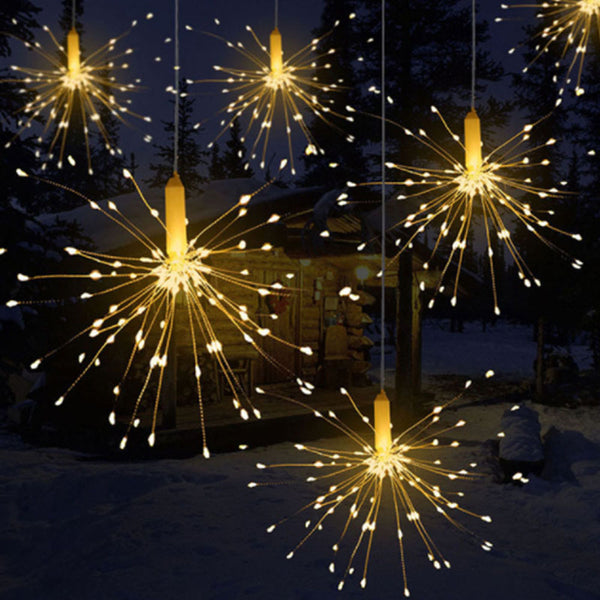 Luces Explosivas Estrella Plateada - Efecto Fuego Artificial