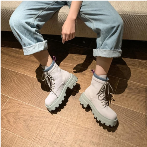 Botas Cortas con Plataforma y Cordones - Tacón Medio para Mujer - Image 15