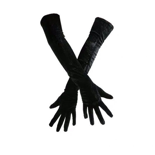 Guantes Largos de Terciopelo Negro - Calidez y Elegancia - Image 8
