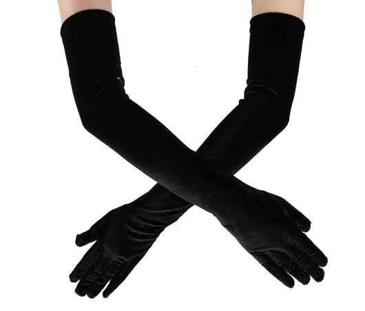 Guantes Largos de Terciopelo Negro - Calidez y Elegancia - Image 10