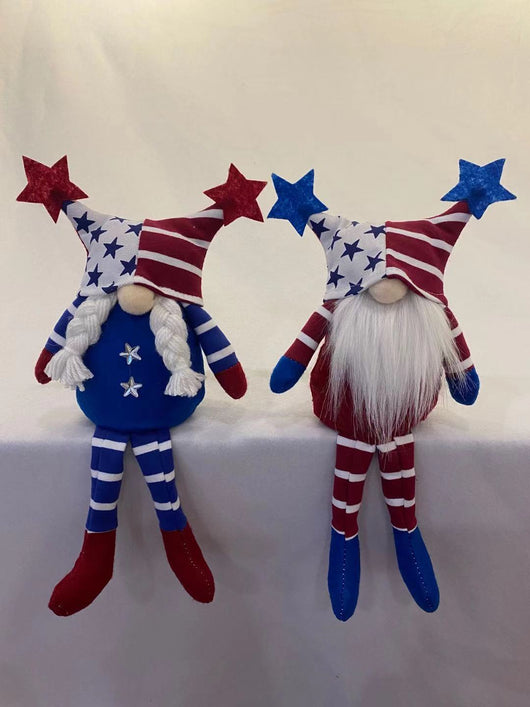 Muñeca Decorativa Estrella Patriótica sin Rostro - Adorno de Tela para el Hogar - Image 9