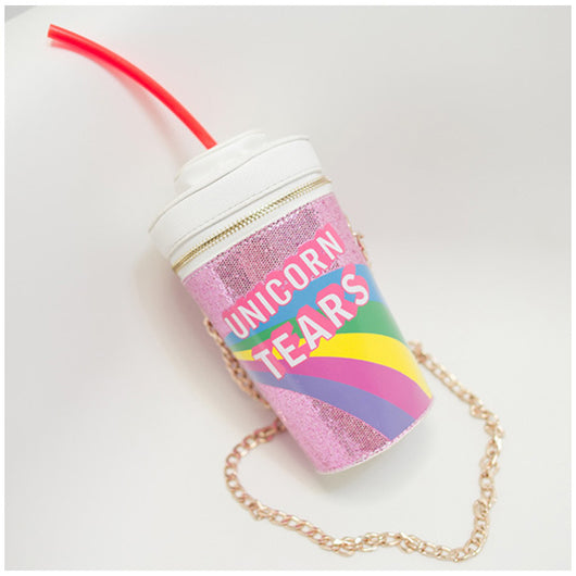 Bolsa de Playa Arcoíris con Lentejuelas - Diseño Cubo Tipo Botella - Image 7