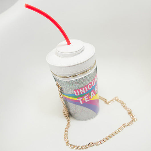 Bolsa de Playa Arcoíris con Lentejuelas - Diseño Cubo Tipo Botella - Image 4