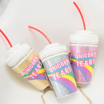 Bolsa de Playa Arcoíris con Lentejuelas - Diseño Cubo Tipo Botella - Image 2