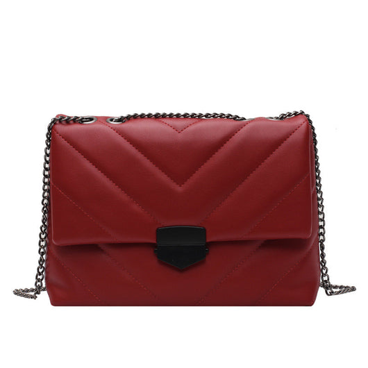 Bolso Bandolera Cuadrado Rombo Versátil con Cadena Dorada - Image 9