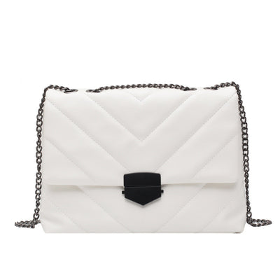 Bolso Bandolera Cuadrado Rombo Versátil con Cadena Dorada - Image 11