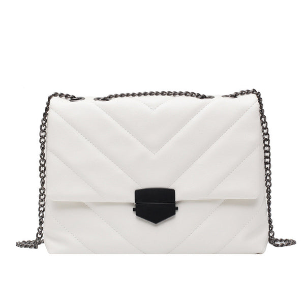 Bolso Bandolera Cuadrado Rombo Versátil con Cadena Dorada