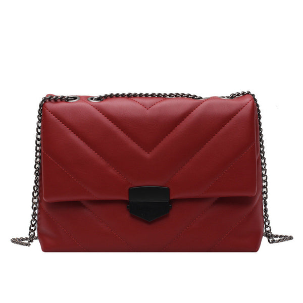 Bolso Bandolera Cuadrado Rombo Versátil con Cadena Dorada