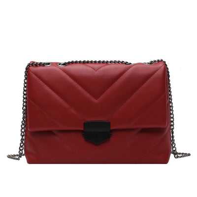 Bolso Bandolera Cuadrado Rombo Versátil con Cadena Dorada - Image 2