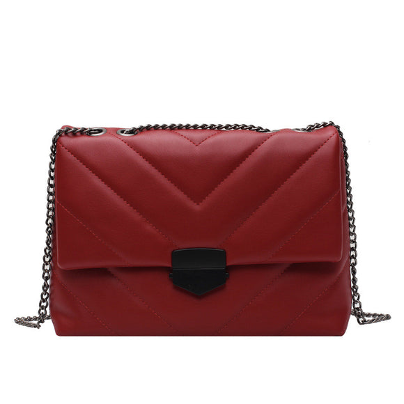 Bolso Bandolera Cuadrado Rombo Versátil con Cadena Dorada