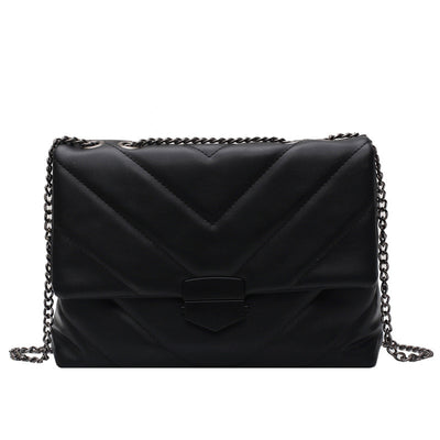 Bolso Bandolera Cuadrado Rombo Versátil con Cadena Dorada - Image 3