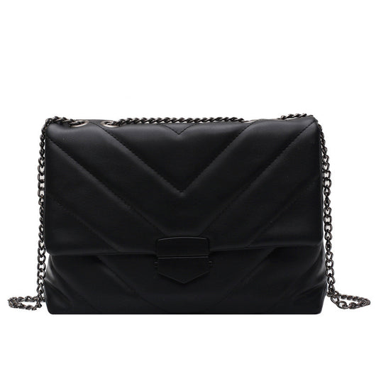 Bolso Bandolera Cuadrado Rombo Versátil con Cadena Dorada - Image 3